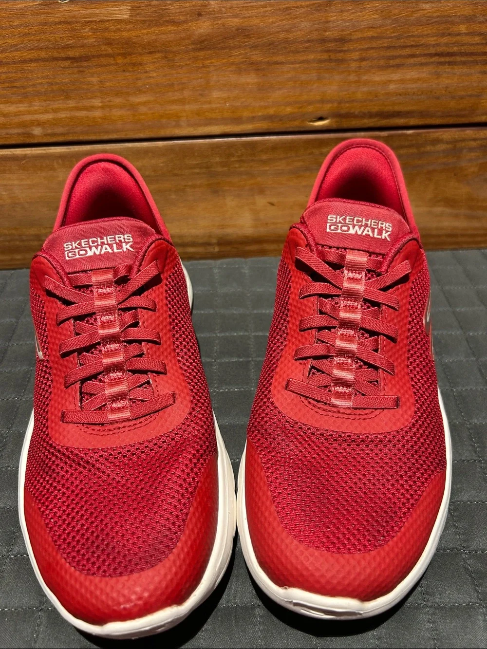 Skechers Red Mesh GOWalk Slip-On‎ Trainer
